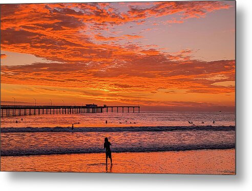 golden sunset over ocean beach